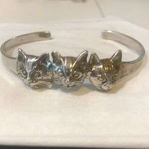 Three (3) Cat Sterling 925 Cuff Bracelet